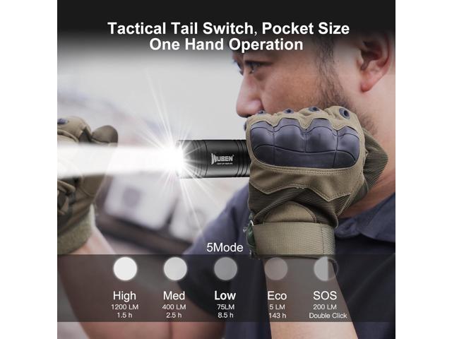 WUBEN L50 Rechargeable Flashlights, USB tactical flashlights 1200 high lumens, Super Bright IP68 Waterproof LED flashlights, EDC Pocket Flashlights...