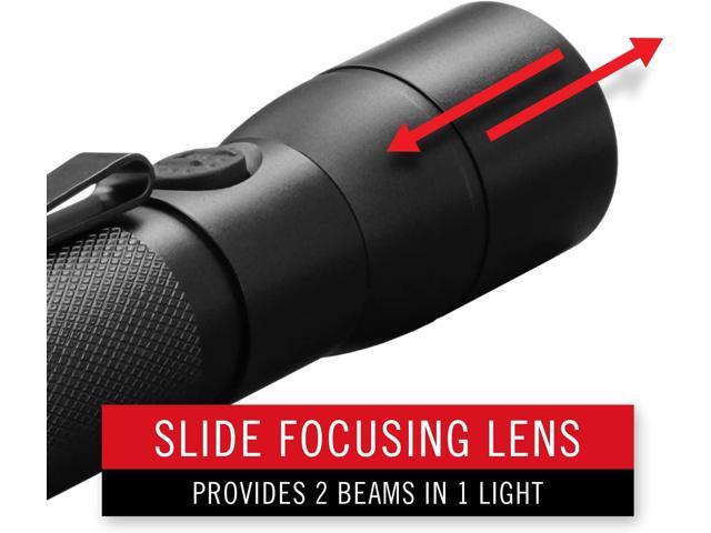 COAST HX5 410 Lumen LED Flashlight, Pure Beam Focusing, Slide Focus, Pocket Clip, Weatherproof, Pocket Sized, Battery Included, Black.