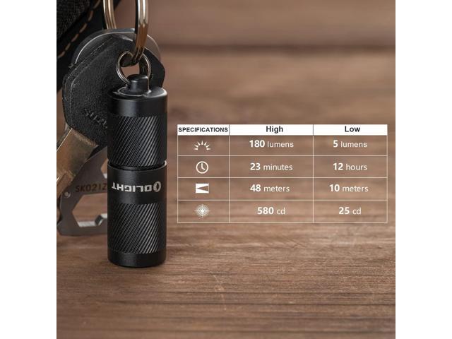 OLIGHT I1R 2 Pro Eos 180 Lumens EDC Rechargeable Keychain Flashlight, Powered by Built-in Rechargeable Battery with Type-C USB Cable, Slim Mini...