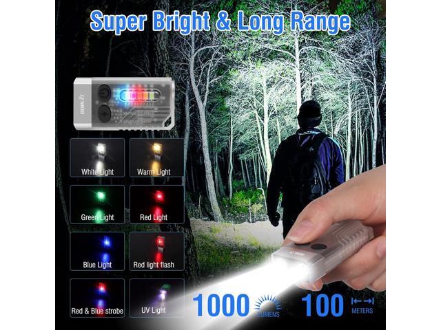 BORUIT V10 Small Powerful Flashlight with 365nm UV Black Light - Super Bright, USB C Rechargeable Led Keychain Flash Light with Cob Side Light, Magnet