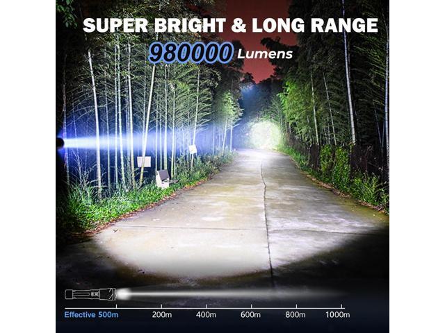 Cinlinso Flashlight High Lumens Rechargeable 2 Pack, 980000 Lumen Super Bright Led Flashlights with 7 Light Modes, IPX6 Waterproof, Powerful...