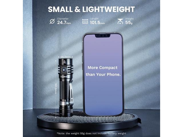 77outdoor EDC Small Rechargeable Flashlight, Sofirn SC18 1800 High Lumen Flashlight, Super Bright Pocket Light with Powerful SST-40 LED, Type C...