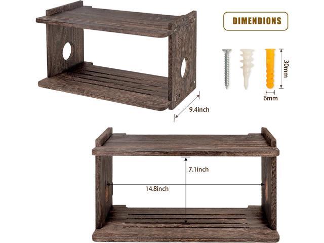 Floating Projector Shelf Rack Router Shelf Wall Mount Holder TV Stand WiFi Router Storage Box Modem Cable Box Cover Hider TV Shelf for Xbox...
