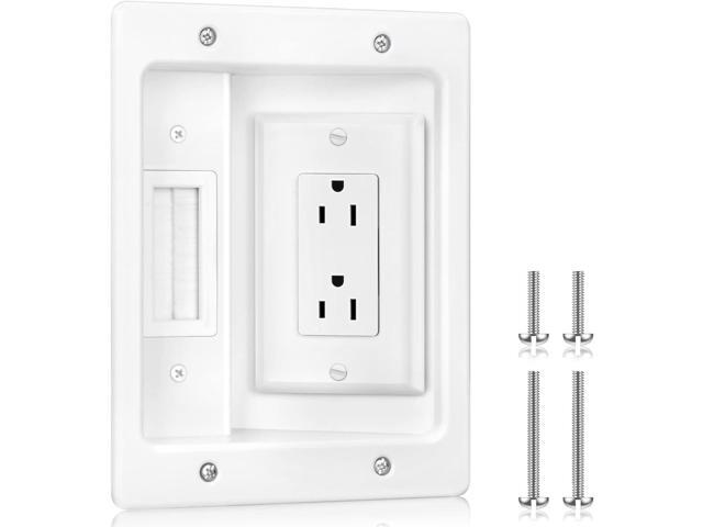 Elecpow in Wall Cable Management Kit, Hide TV Power Cables & Low Voltage Wires Behind The Wall, Recessed Outlet for Wall Mounting TV