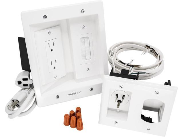 In Wall Cable Management Kit - Hide Wires Wall Mount TV Kit with Wall Cable Pass Through, Complete Cord Hider for Wall Mount TV