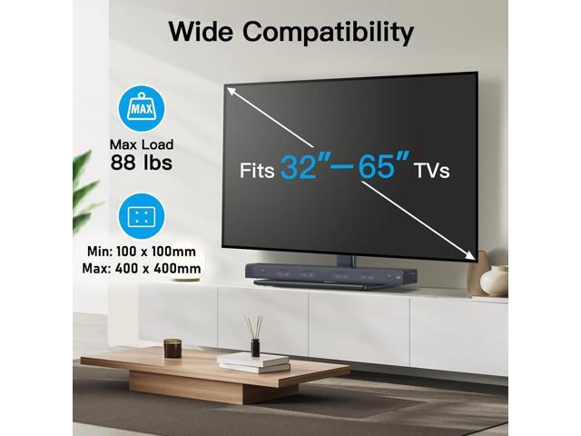 PERLESMITH Universal TV Stand Table Top TV Base for 32 to 60,65 inch LCD LED OLED 4K Flat Screen TVs-Height Adjustable TV Mount Stand with Tempered...