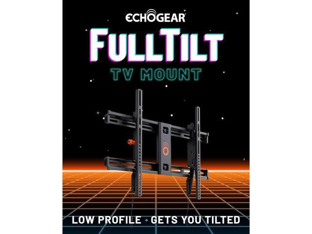ECHOGEAR Wall Mount TV Bracket for TVs Up to 90' - Low Profile Design Tilts to Eliminate Glare - Includes Drilling Template & Can Be Leveled After...