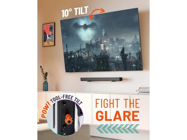 ECHOGEAR Wall Mount TV Bracket for TVs Up to 90' - Low Profile Design Tilts to Eliminate Glare - Includes Drilling Template & Can Be Leveled After...