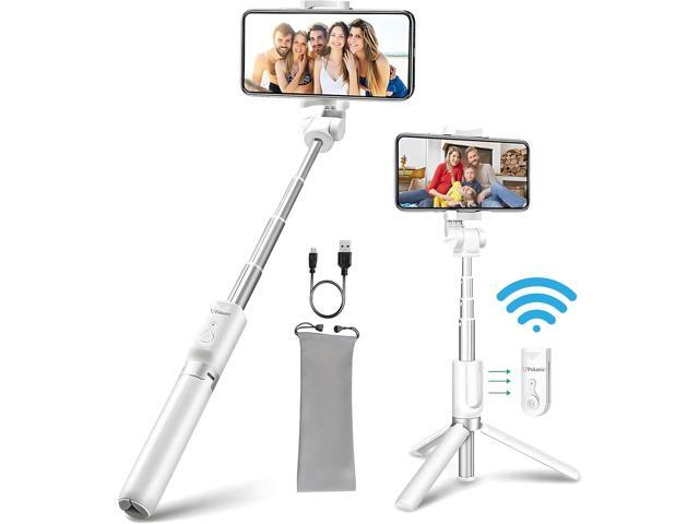 Selfie Stick Tripod with Wireless Remote Controller Pouch Extendable Adjustable Stand Mount Light-Weight V-Log Compatible with All Apple iPhone,...