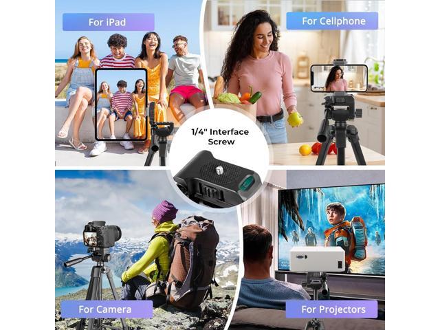 Aureday Phone Tripod Stand, 64 Extendable Cell Phone & Camera Tripod with Wireless Remote and Phone Holder, Aluminum iPad Tripod for Video...