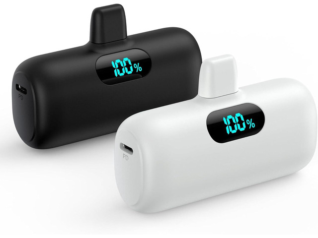 [2 Pack]Small Portable Charger for iPhone,Upgraded 5000mAh PD Fast Charging Power Bank,Cute Mini Portable Phone Charger Battery Pack Compatible...