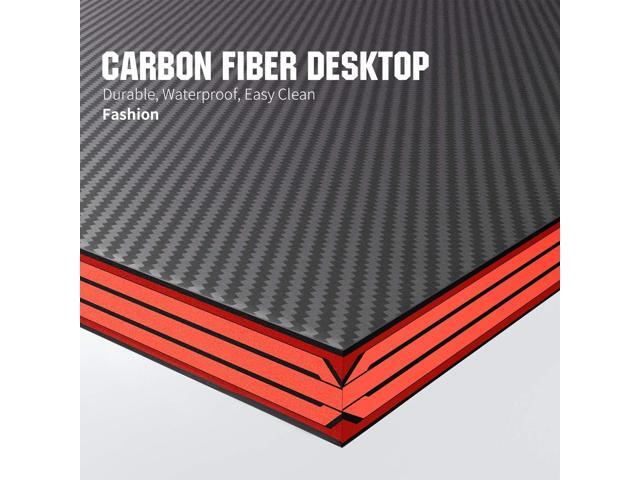 Devoko L Shaped Gaming Desk Computer Desk 51 Office Corner Desk with Monitor Stand Home Gaming Writing Study Table Workstation (Carbon Fibre Black)