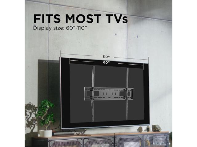 ProMounts Premium Flat/Fixed TV Wall Mount Bracket for 60-110 inch Screens, Supports 165 lbs Post Level Installation Low Profile LED, LCD, Plasma,...