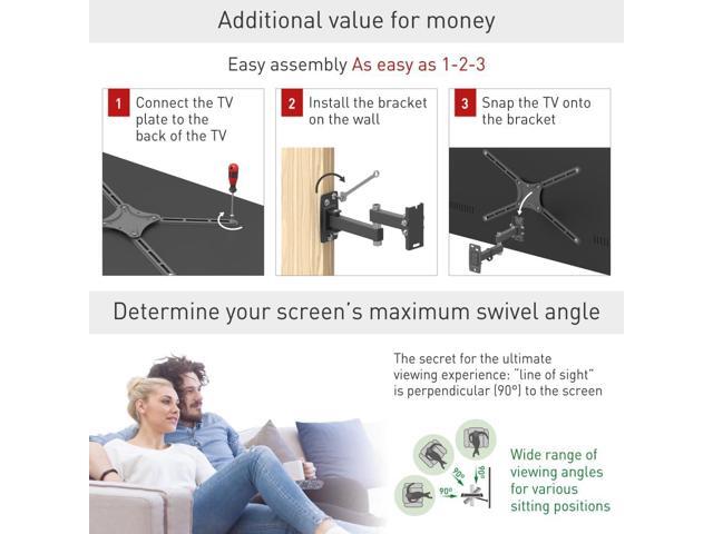Barkan 13-58 inch Full Motion - 4 Movement TV Wall Mount 55 lbs Black Continuous Tilt Cable Management 5 Year Warranty