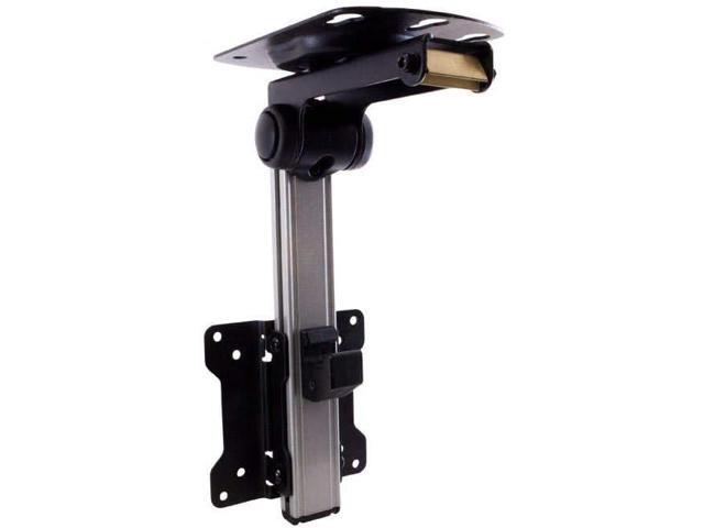 Monoprice 116122 Under Cabinet Tilt TV Wall Mount Bracket - For TVs Up to 27in Max Weight 44lbs VESA Patterns Up to 100x100 Silver