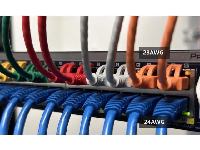 InstallerParts Ethernet Cable CAT6A Slim Cable UTP Booted 3 FT (10 Pack) - Blue - Professional Series - 10Gigabit/Sec Network/High Speed Internet...