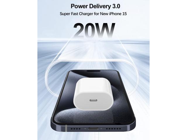 20W USB C Fast Charger for iPhone 15/15 Pro Max, iPad Pro 12.9/11 inch, iPad Air 5/4th, iPad 10th Gen, iPad Mini, with 6.6ft USB C to C Charging Cable