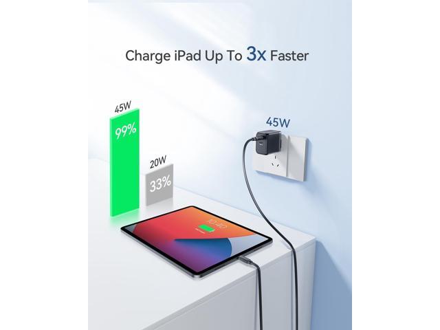 K & ZZ USB C Charger 45W Super Fast Charger Dual Type C Wall Charger Block Foldable PD USB-C GaN Chargers for iPhone 15/ 15Pro, Galaxy S23 Ultra/...