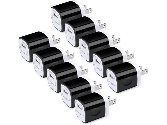 Wall Charger Cube, USB Plugs 10Pack, HOOTEK 1A/5V Single Port USB Charger Wall Plug Fast Charging Block Cube Box Adapter for iPhone 16/15/14/13/12...