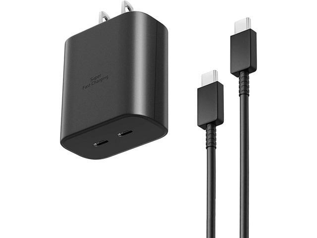 45W Samsung Dual Port USB C Fast Wall Charger with 5FT Type C Charging Cable,Surper Fast Charger Type C Charging Block for Samsung Galaxy S24...