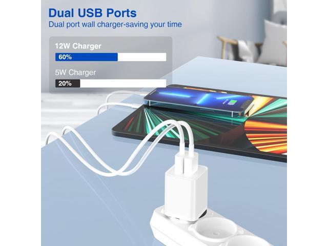 USB Wall Charger and Lightning Cable 10 ft,[Apple MFi Certified] Long iPhone Charger with 10 FT iPhone Cord, 2 Ports Charging Plug Block Box for...