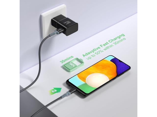 Adaptive Fast Charging Wall Charger with USB C Cable 10Ft, Excgood Fast Charger Power Adapter USB Type C Cable Fast Charging Compatible with Galaxy...