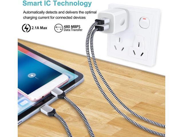 Charger Block, USB Wall Charger, Double USB Fast Charging Cube Block charger Box, 2.1A Phone CHARGER Power Adapter 3Pack for iPhone 16 15 14 13 12...