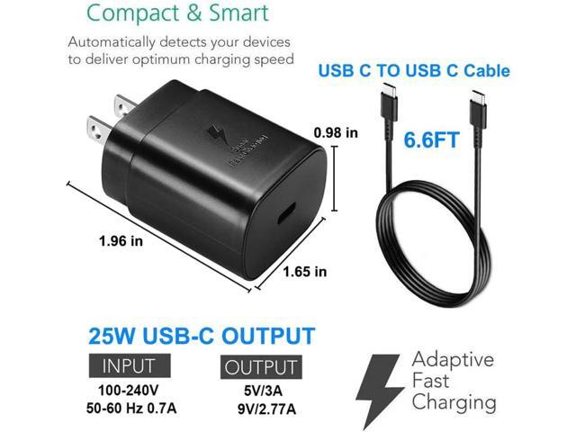 Samsung USB-C Super Fast Charging Wall Charger-25W PD Charger Adapter with Type-C Cable(6.6ft) for Samsung Galaxy S24/S24 Ultra/S24+/S23/S23...