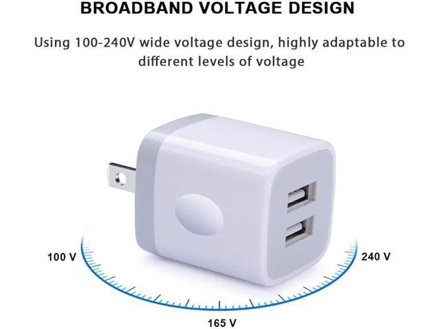 Charger Block, USB Wall Charger, 3Pack Dual Port 2.1Amp Fast Charger Brick Base Adapter Charging Cube Plug Box Compatible iPhone 15 14 13 12 X 6 6S...