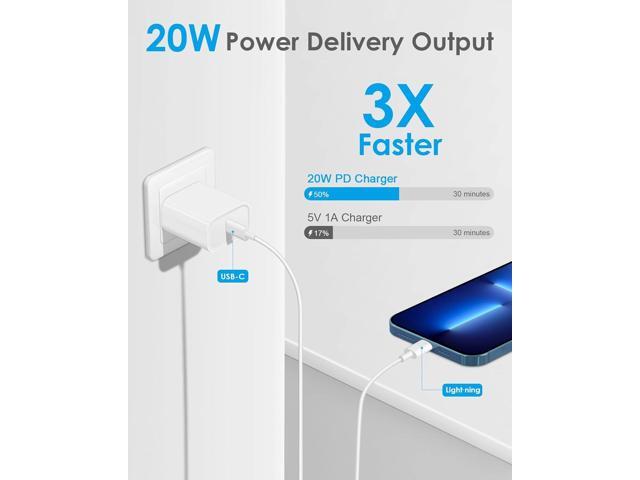 2 Pack for i Phone Charger Fast Charging 10 FT 20W PD Type C Charger iPad Charger Block with 10 Foot USBC Charger Cable Compatible with iP14...