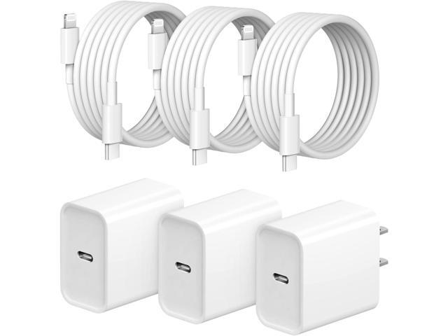 iPhone Fast Charger 3+3Pack 20W USB C Wall Charger with 6FT Fast Charging Cable Compatible with iPhone 14/13/12/11/Pro/Pro Max