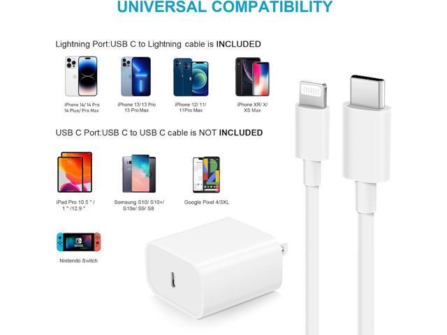 iPhone Fast Charger 3+3Pack 20W USB C Wall Charger with 6FT Fast Charging Cable Compatible with iPhone 14/13/12/11/Pro/Pro Max