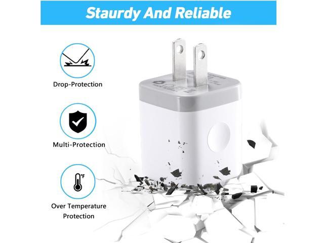Wall Charger,4-Pack 2.1A Dual Port USB Power Adapter Plug Charging Block Cube for Phone 8/7/6 Plus/X, Pad, Samsung Galaxy S5 S6 S7 Edge,LG, Android...