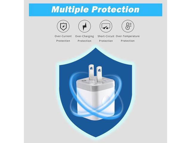 Wall Charger,4-Pack 2.1A Dual Port USB Power Adapter Plug Charging Block Cube for Phone 8/7/6 Plus/X, Pad, Samsung Galaxy S5 S6 S7 Edge,LG, Android...