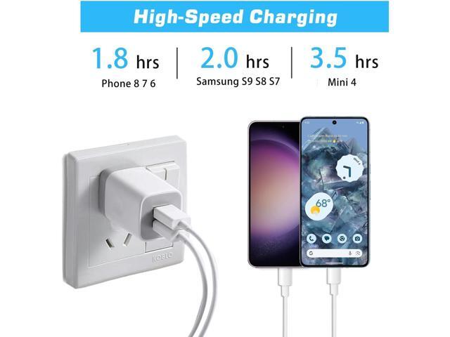 Wall Charger,4-Pack 2.1A Dual Port USB Power Adapter Plug Charging Block Cube for Phone 8/7/6 Plus/X, Pad, Samsung Galaxy S5 S6 S7 Edge,LG, Android...