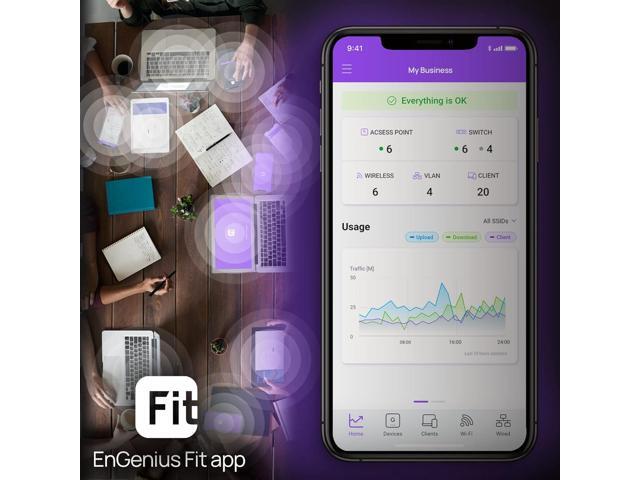EnGenius Fit Wireless Access Point (EWS356-FIT Kit) True Wi-Fi 6 Dual Band AX3000 Cloud & App & OnPrem Control Options WPA3, MU-MIMO, Mesh &...