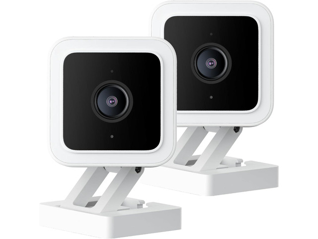 Cam v3 with Color Night Vision, Wired 1080p HD Indoor/Outdoor Security Camera, 2-Way Audio, Works with Alexa, Google Assistant, and IFTTT, 2-Pack