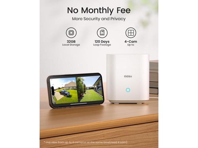 aosu Security Cameras Wireless Outdoor Home System, True 2K HD Night Vision, No Subscription, 240-Day Battery Life, 166° Wide View, Spotlight &...