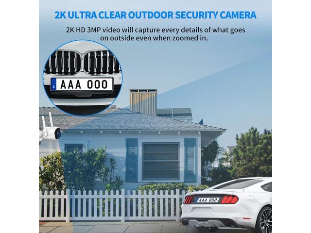 Septekon 2K Home Security Cameras, 4 Pack Wired WiFi Outdoor Security Cameras with Night Vision, Two-Way Audio, 2.4G WiFi, IP66, Motion Detection...