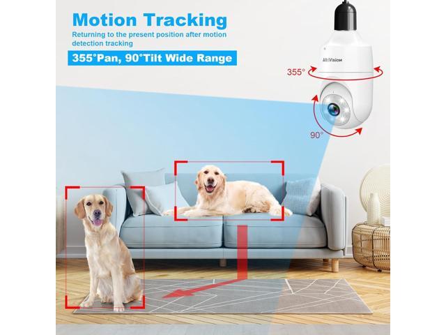 2K Light Bulb Security Camera - 5G & 2.4GHz Dual Bands 360° Motion Detection Cameras for Home Security, Full-Color Night Vision, Auto Tracking, Siren...