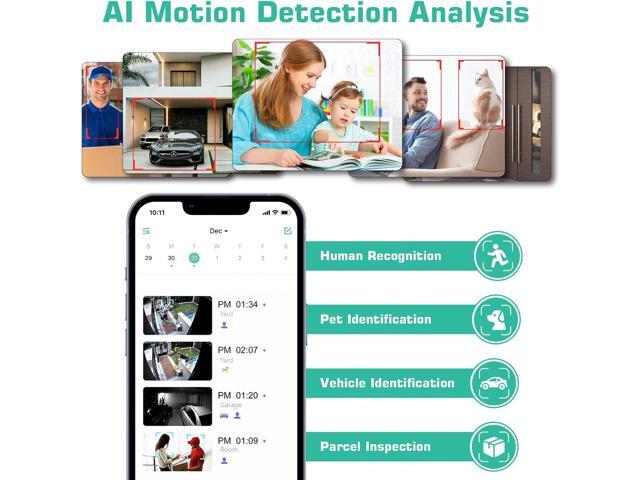 Security Cameras Wireless Outdoor, 1080P Battery Powered 2.4GH WiFi Dog Camera, Porch Camera, Night Vision AI, PIR Motion Detection,2 Way Audio,...