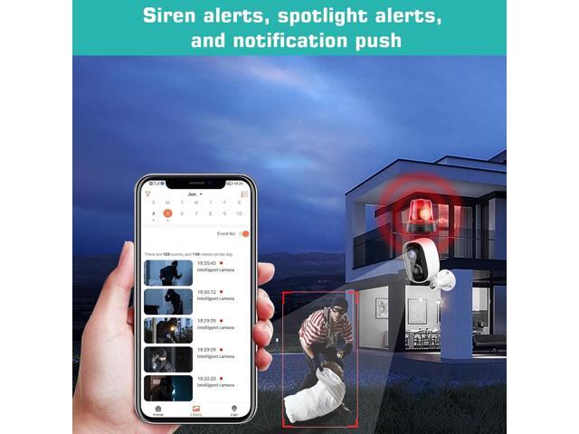 Security Cameras Wireless Outdoor, 1080P Battery Powered 2.4GH WiFi Dog Camera, Porch Camera, Night Vision AI, PIR Motion Detection,2 Way Audio,...