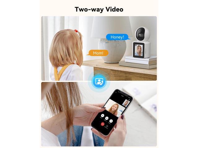 TMEZON 2pk Two Way Audio Video Pet Dog Camera with Speaker Video Calling Devices for Grandparents Wireless Security Camera Indoor Monitor 1080P...