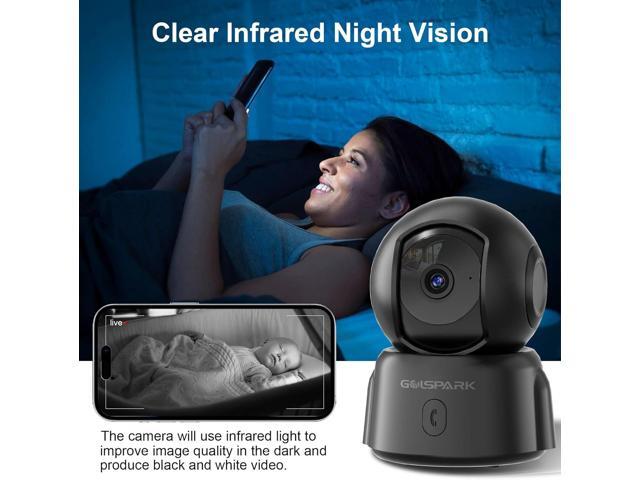 GOLSPARK Dog Pet Camera for Home Security 2K,2.4GHz WiFi Camera Baby Monitor for Room with Motion Tracking Detection Night Vision,Two-Way Audio...