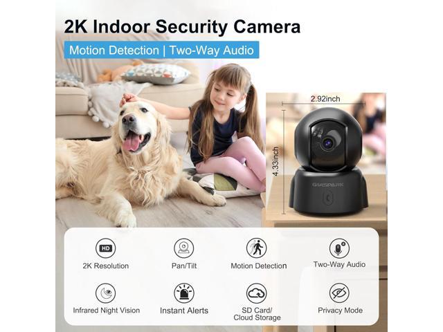 GOLSPARK Dog Pet Camera for Home Security 2K,2.4GHz WiFi Camera Baby Monitor for Room with Motion Tracking Detection Night Vision,Two-Way Audio...