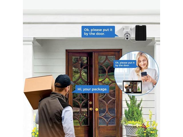 Hiseeu Solar Security Camera System, 4MP 100% System with 10' LCD, 360° PTZ, Color Night Vision, Motion Detection, 2.4G WiFi Home Security System,...
