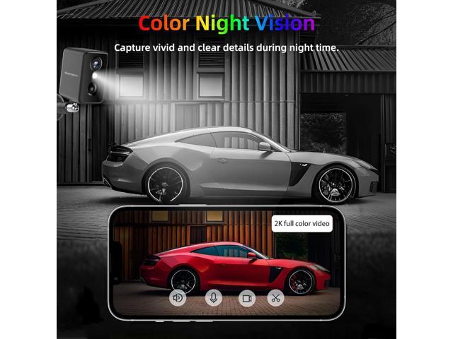 Septekon 2K Security Cameras Wireless Outdoor 4 Pack, Solar Battery Powered Camera with Two Spotlights, PIR Motion Detection Siren, Color Night...
