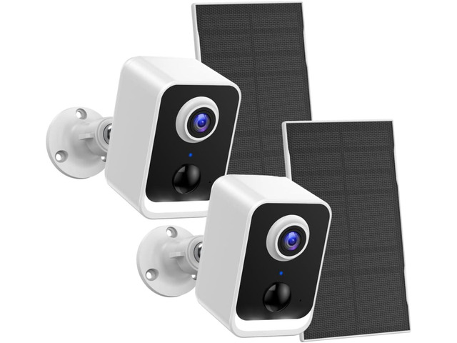 PEEIPM Security Cameras Wireless Outdoor: Solar Power Cameras for Home Security WiFi Battery Seguridad Camara System Kit Surveillance Monitor with...