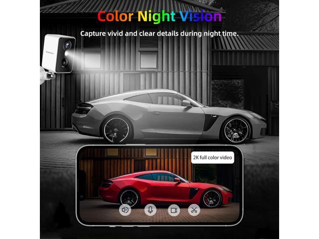 Septekon 2K Security Cameras Wireless Outdoor 4 Pack, Solar Battery Powered Camera with Two Spotlights, PIR Motion Detection Siren, Color Night...