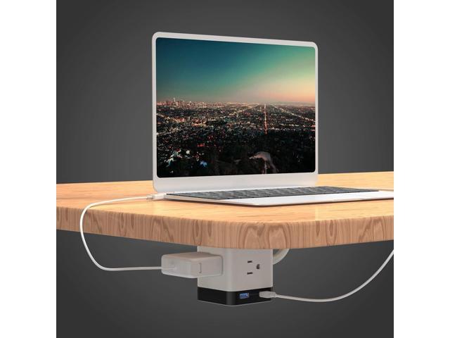 BESTEK Power Strip with USB, Multiple Plug with 3 Outlets 4 USB, 5 ft Extension Cord,Flat Plug Surge Protector Tower,Power Delivery Charging for...